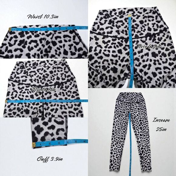 Zumba High Waisted Leopard Print Ankle Leggings Wear it Out White Size S (E112) - Picture 5 of 6